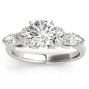 Diamond Marquise Accented Engagement Ring Platinum 0.66ct - All