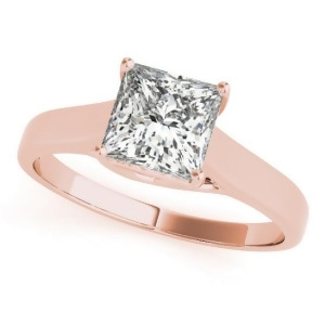 Diamond Princess Cut Solitaire Engagement Ring 18k Rose Gold 1.24ct - All