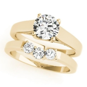 Diamond Solitaire Bridal Set 14k Yellow Gold 1.24ct - All