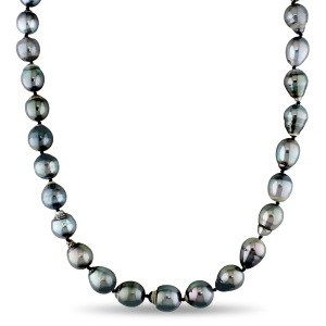 Graduated Baroque Tahitian Pearl Strand Necklace 8-11mm - All