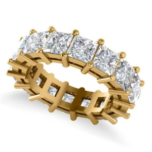 Princess Cut Diamond Eternity Wedding Band 14k Yellow Gold 8.96ct - All