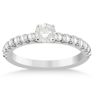 Diamond Accented Engagement Ring Setting 18k White Gold 0.42ct - All