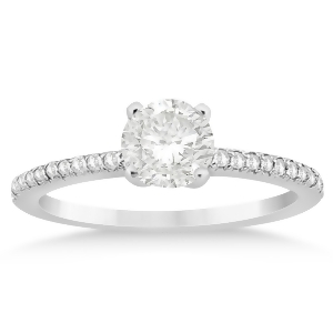 Diamond Accented Engagement Ring Setting Platinum 0.18ct - All