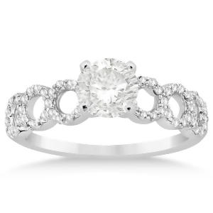 Diamond Twisted Engagement Ring Setting 18k White Gold 0.28ct - All
