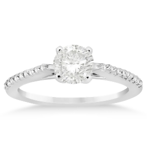 Diamond Accented Engagement Ring Setting Palladium 0.18ct - All