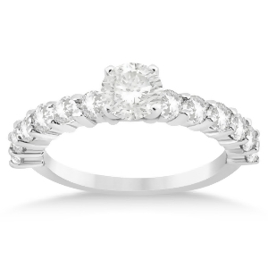 Diamond Accented Engagement Ring Setting Platinum 0.84ct - All