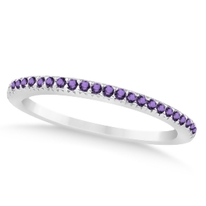 Amethyst Accented Wedding Band Platinum 0.21ct - All