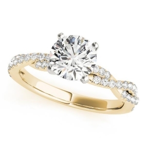 Diamond Twist Sidestone Accented Engagement Ring 14k Yellow Gold 1.69ct - All