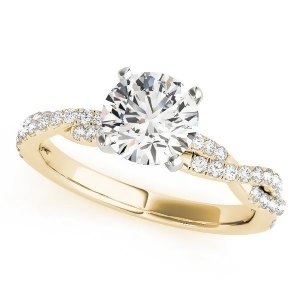 Diamond Twist Sidestone Accented Engagement Ring 18k Yellow Gold 1.69ct - All