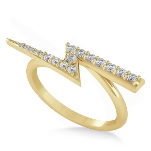 Diamond Lightening Bolt Fashion Ring 14K Yellow Gold 0.25ct - All
