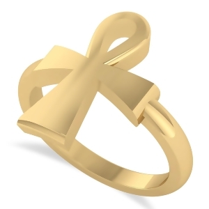 Ankh Egyptian Cross Ring 14K Yellow Gold - All