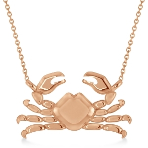 Island Crab Pendant Necklace 14K Rose Gold - All
