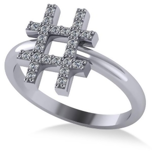 Hashtag Diamond Fashion Ring 14K White Gold 0.24ct - All