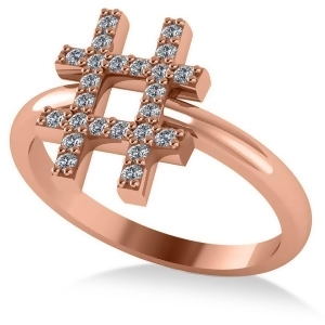 Hashtag Diamond Fashion Ring 14K Rose Gold 0.24ct - All