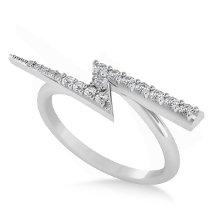Diamond Lightening Bolt Fashion Ring 14K White Gold 0.25ct - All