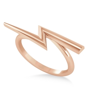Lightening Bolt Bar Fashion Ring 14K Rose Gold - All