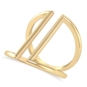 Abstract Double Bar Fashion Ring 14K Yellow Gold - All