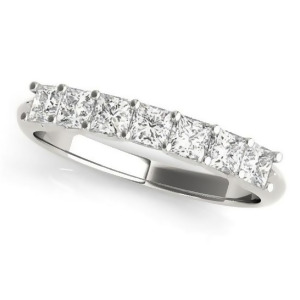 Diamond Princess-cut Wedding Band Ring 14k White Gold 0.70ct - All