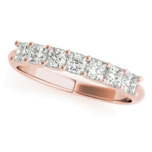 Diamond Princess-cut Wedding Band Ring 14k Rose Gold 0.70ct - All
