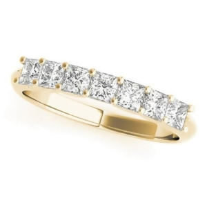 Diamond Princess-cut Wedding Band Ring 18k Yellow Gold 0.70ct - All
