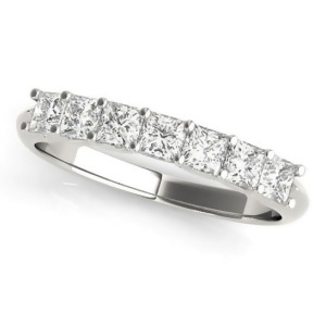 Diamond Princess-cut Wedding Band Ring Palladium 0.70ct - All