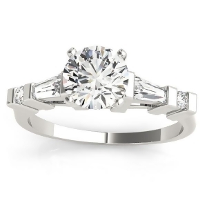 Diamond Tapered Baguette Engagement Ring 14k White Gold 0.33ct - All