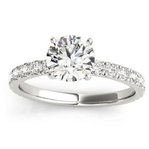 Diamond Single Row Engagement Ring Setting Platinum 0.32ct - All
