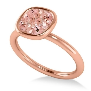 Cushion Cut Pink Morganite Solitaire Engagement Ring 14k Rose Gold 1.90ct - All