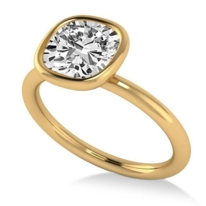 Cushion Cut Diamond Solitaire Engagement Ring 14k Yellow Gold 1.40ct - All