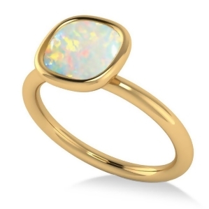 Cushion Cut Opal Solitaire Engagement Ring 14k Yellow Gold 1.90ct - All
