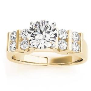 Diamond Chanel Set Antique Engagement Ring 14k Yellow Gold 0.48ct - All