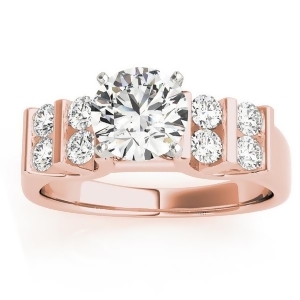 Diamond Chanel Set Antique Engagement Ring 14k Rose Gold 0.48ct - All