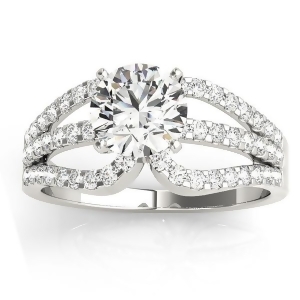 Diamond Triple Row Engagement Ring Setting Platinum 0.52ct - All