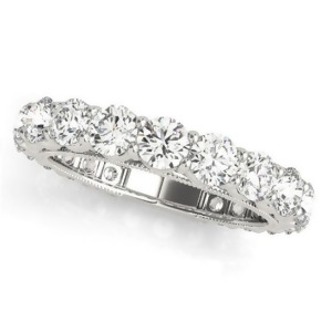 Luxury Diamond Eternity Wedding Ring Band 14k White Gold 2.61ct - All