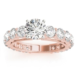 Luxury Diamond Eternity Engagement Ring Setting 14k Rose Gold 1.96ct - All