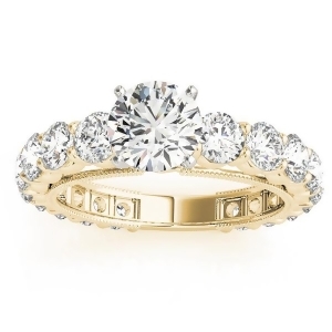 Luxury Diamond Eternity Engagement Ring Setting 18k Yellow Gold 1.96ct - All