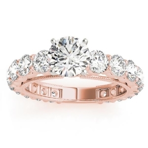 Luxury Diamond Eternity Engagement Ring Setting 18k Rose Gold 1.96ct - All