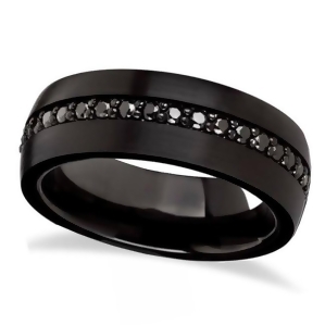 Black Sapphires Black Tungsten Wedding Band 8mm - All
