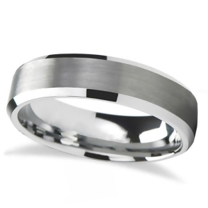 Brushed Center Beveled Tungsten Wedding Band 7mm - All