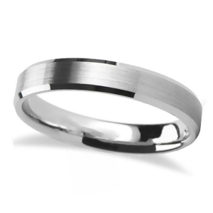 Brushed Center Beveled Tungsten Wedding Band 4mm - All