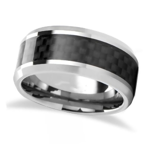 Black Carbon Fiber Inlay Carbide Tungsten Wedding 7mm - All