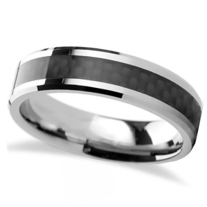 Black Carbon Fiber Inlay Carbide Tungsten Wedding 6mm - All