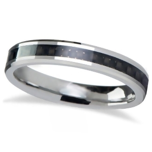 Black Carbon Fiber Inlay Carbide Tungsten Wedding 4mm - All