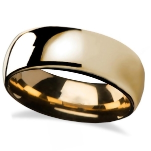 Domed Gold Tungsten Wedding Band 8mm - All