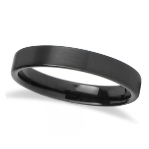 Brushed Finish Flat Carbide Black Tungsten Wedding Band 4mm - All