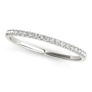 Thin Diamond Wedding Ring Band14k White Gold 0.11ct - All