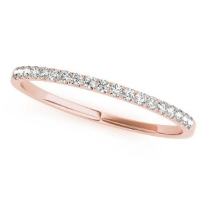 Thin Diamond Wedding Ring Band14k Rose Gold 0.11ct - All