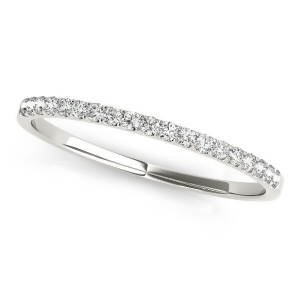 Thin Diamond Wedding Ring Band18k White Gold 0.11ct - All