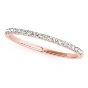 Thin Diamond Wedding Ring Band18k Rose Gold 0.11ct - All