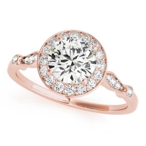 Round Diamond Halo Engagement Ring 14k Rose Gold 1.17ct - All